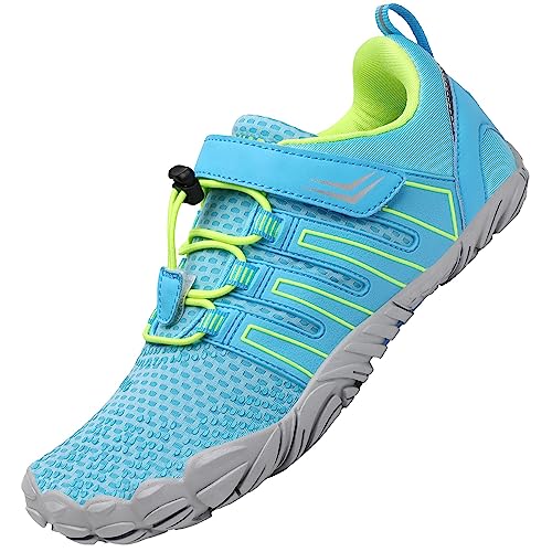 SAGUARO Unisex Traillaufschuhe Herren Damen Barfußschuhe Atmungsaktiv Fitnessschuhe Outdoor & Indoor Trainingsschuhe Schnell Trocknend Minimalistische Wasserschuhe, 083 Himmelblau 36 von SAGUARO