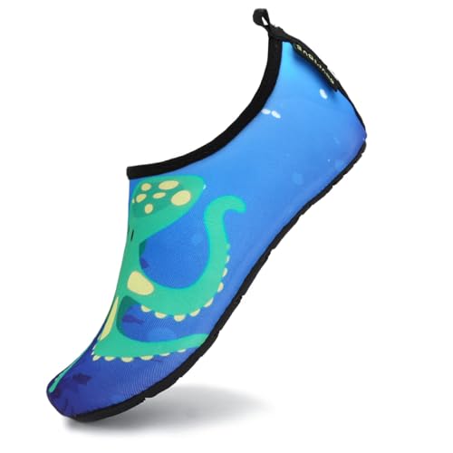 SAGUARO Wasserschuhe Badeschuhe Kinder Schwimmschuhe Jungen Mädchen Strandschuhe Schnelltrocknend Aquaschuhe Leicht rutschfeste Surfschuhe Neoprenschuhe Tauchschuhe Hellblau,GR.26/27 von SAGUARO
