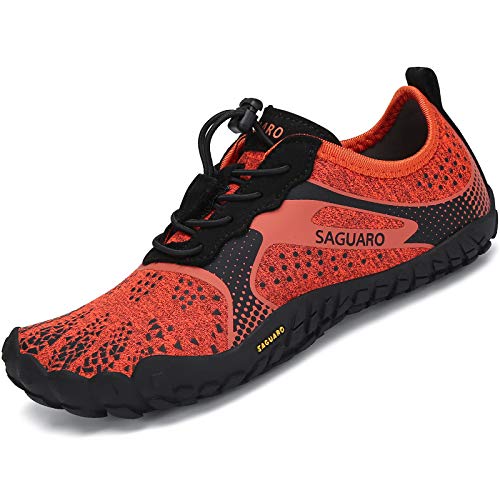 SAGUARO Wasserschuhe Jungen Trainingsschuhe Mädchen Laufschuhe Sportschuhe Schnell Trocknend Surfschuhe Heimtraining Orange Gr.32 von SAGUARO