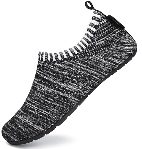 SAGUARO Hausschuhe Kinder Jungen Hüttenschuhe Mädchen Pantoffeln Barfußschuhe Leicht Rutschfest Slipper Weich Kleinkinder Schuhe Stil:081 Schwarz,Gr.20/21 EU von SAGUARO