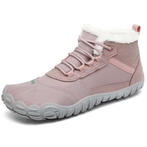 SAGUARO Winterschuhe Damen Gefüttert Warm Barfußschuhe Herren Schneestiefel Männer Barfuss Schuhe Outdoor Wasserdicht rutschfeste Rosa 41 SAGUARO Winterschuhe Damen Gefüttert Warm Barfußschuhe Herren Schneestiefel Männer Barfuss Schuhe Outdoor Wasserdicht rutschfeste Rosa 41 von SAGUARO