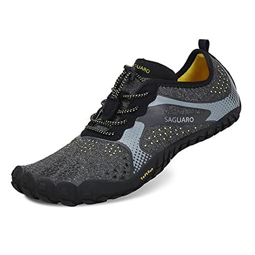 SAGUARO Zehenschuhe Unisex Sommer Trekking Schuhe Atmungsaktive rutschfeste Laufschuhe, 46 EU, Schwarz von SAGUARO