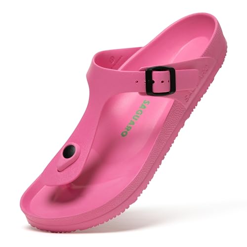 SAGUARO Hausschuhe Herren Damen Leicht Elastisch Pantoletten Klassisch Badschuhe Unisex Erwachsener Sandalen, Slipper Pink 36 von SAGUARO