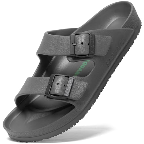 Sommer Garten Slippers Frauen Männer Stylische Komfortschuhe Ultraleicht Schlüpfen Pantolette Ergonomische Komfortabel Hausschuh Erwachsene Strand Zuhause Cool Slipper, Haus Dunkelgrau 38 EU von SAGUARO