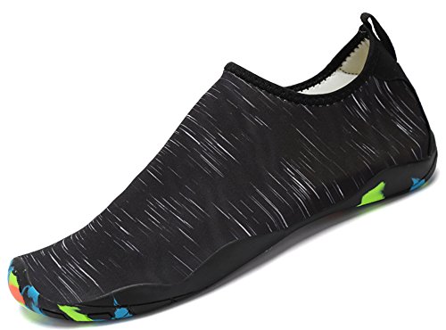 Unisex Strandschuhe Aquaschuhe Breathable Schlüpfen Schnell Trocknend Schwimmschuhe Surfschuhe für Damen Herren Kinder Baby , Schwarz 4 , 41 EU (Size: XL) von SAGUARO