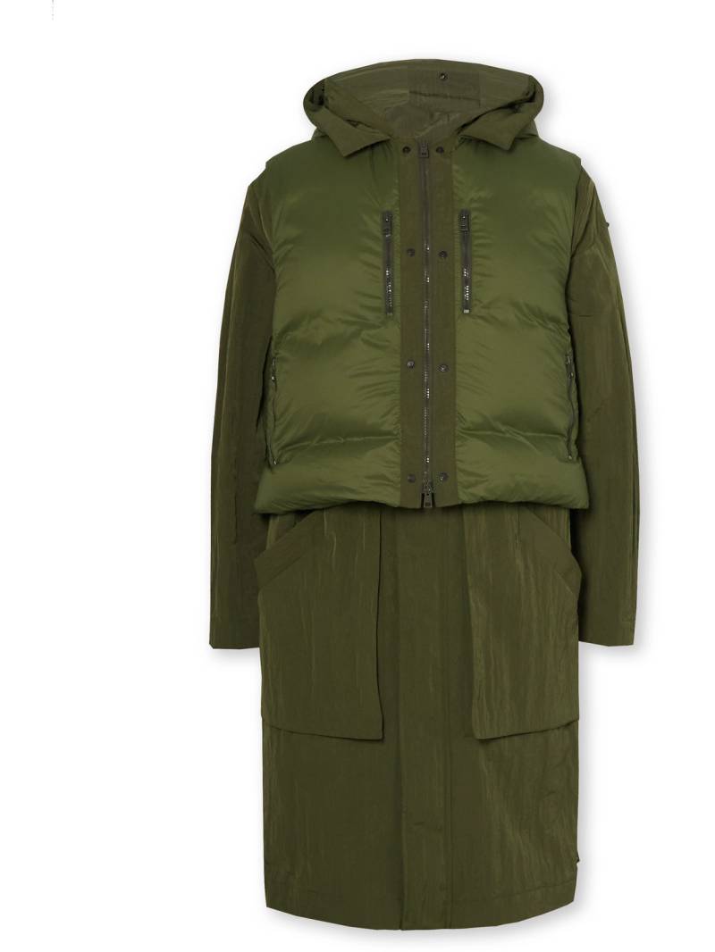 SAIF UD DEEN - Crinkled-Canvas Parka with Detachable Shell Gilet - Men - Green - M von SAIF UD DEEN