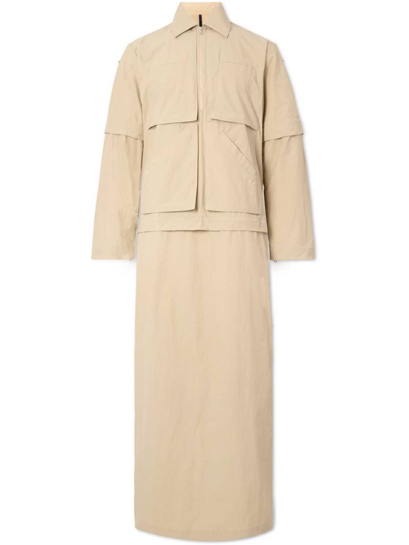 SAIF UD DEEN - Hybrid Thobe Convertible Twill Shirt - Men - Neutrals - S von SAIF UD DEEN