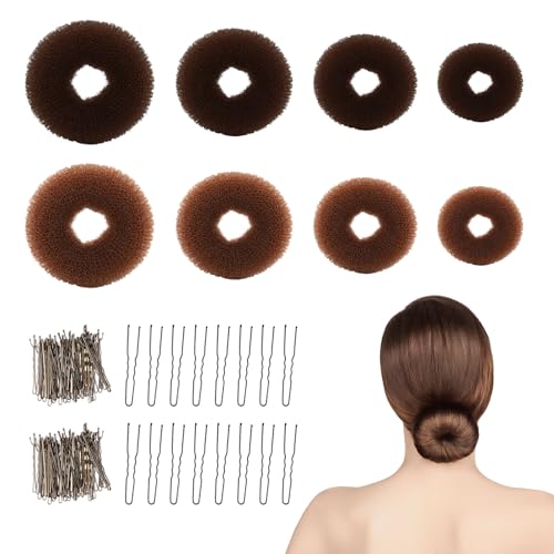 SAIIURV 108 Stück Braun Haardonut Set mit 8 Stk Donut Hair Bun Maker Duttkissen 100 Stk Haarklammern U-förmige, Haarschmuck Knotenkissen Dutt Hilfe Hochsteckfrisuren Zubehör für Kinder Mädchen Frauen SAIIURV 108 Stück Braun Haardonut Set mit 8 Stk Donut Hair Bun Maker Duttkissen 100 Stk Haarklammern U-förmige, Haarschmuck Knotenkissen Dutt Hilfe Hochsteckfrisuren Zubehör für Kinder Mädchen Frauen von SAIIURV