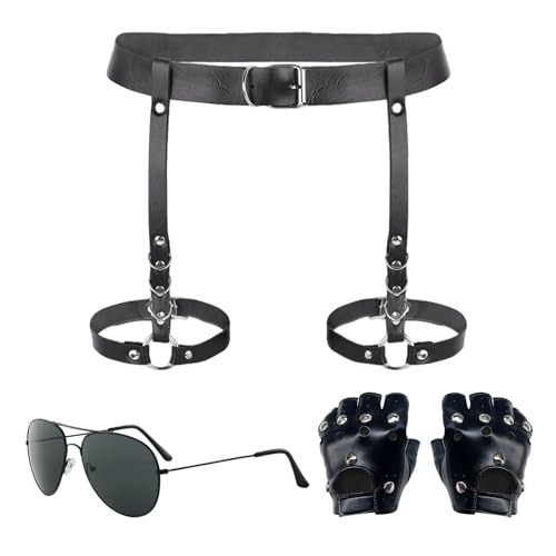 SAIIURV 3 Stück Police Security Kostüm Schwarzes Leder Beinholster für Kinder Cosplay Halloween Cosplay Rollenspiel Halloween Kostüm Dress Up Partys von SAIIURV