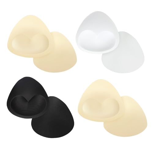 SAIIURV 4 Paar Sport BH Einlagen Bra Pads für Damen Frauen, Abnehmbare Sponge Dreieckige Bikini Push Up Bustier Polster Unterwäsche Einsätze Wiederverwendbar Atmungsaktive Brustvergrößerer von SAIIURV