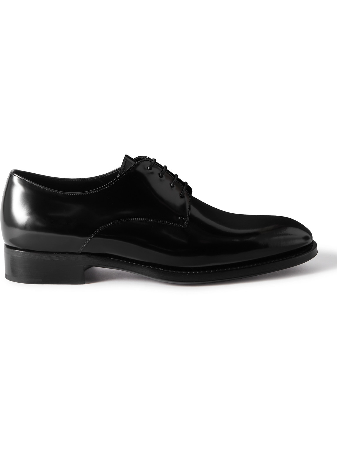 SAINT LAURENT - Adrien 25 Leather Derby Shoes - Men - Black - EU 44 von SAINT LAURENT