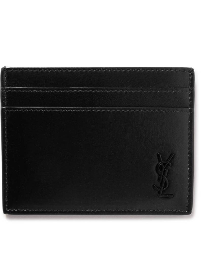 SAINT LAURENT - Cassandre Logo-Appliquéd Leather Cardholder - Men - Black von SAINT LAURENT