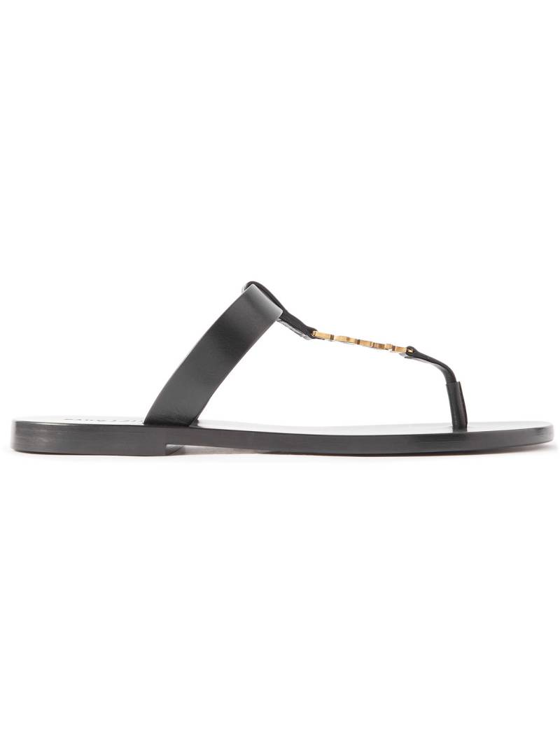 SAINT LAURENT - Cassandre Logo-Embellished Leather Sandals - Men - Black - EU 43 SAINT LAURENT - Cassandre Logo-Embellished Leather Sandals - Men - Black - EU 43 von SAINT LAURENT