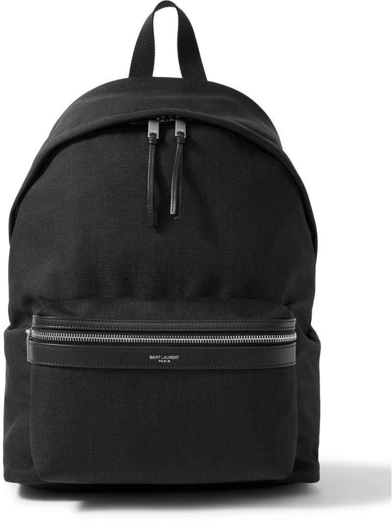 SAINT LAURENT - City Leather-Trimmed Canvas Backpack - Men - Black SAINT LAURENT - City Leather-Trimmed Canvas Backpack - Men - Black von SAINT LAURENT