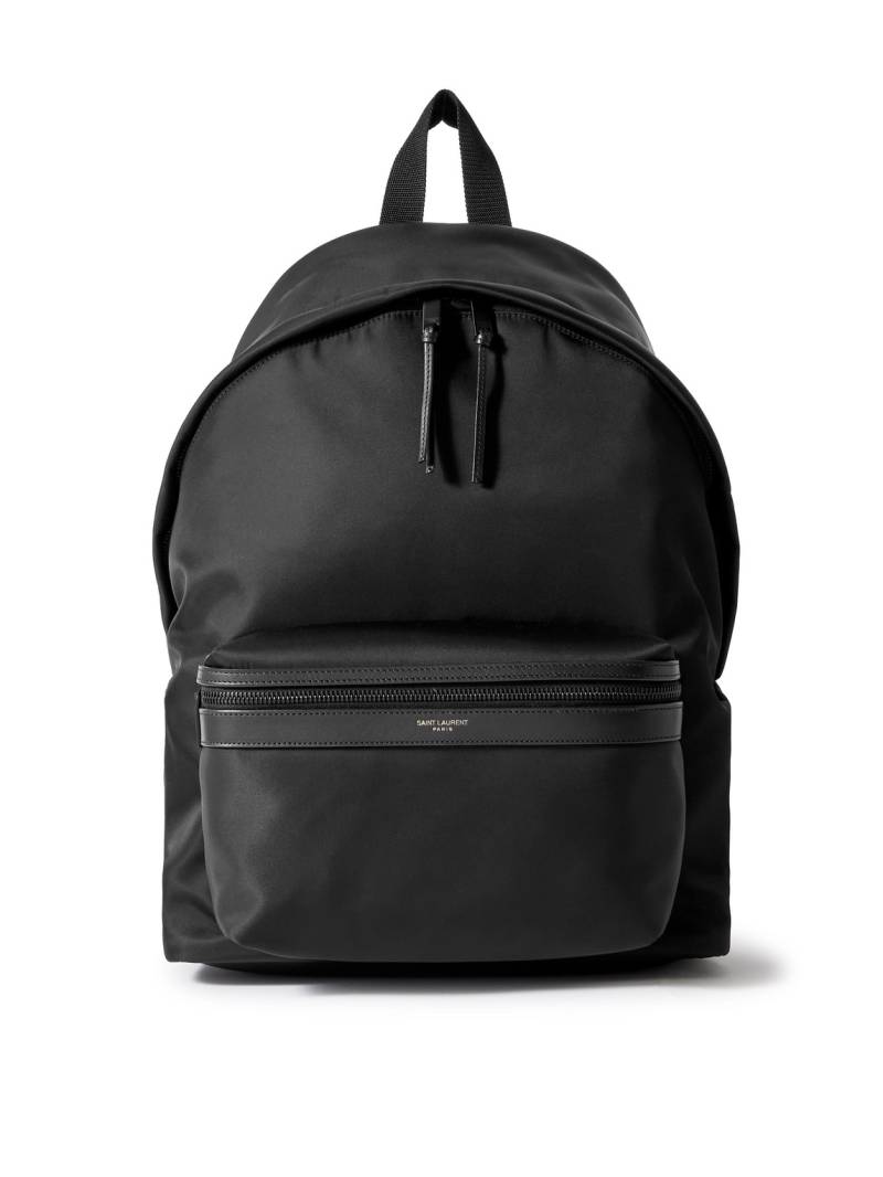 SAINT LAURENT - City Leather-Trimmed Shell Backpack - Men - Black SAINT LAURENT - City Leather-Trimmed Shell Backpack - Men - Black von SAINT LAURENT