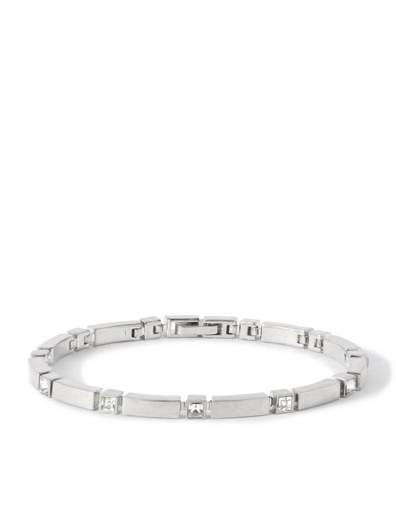 SAINT LAURENT - Crystal-Embellished Silver-Tone Bracelet - Men - Silver - M von SAINT LAURENT