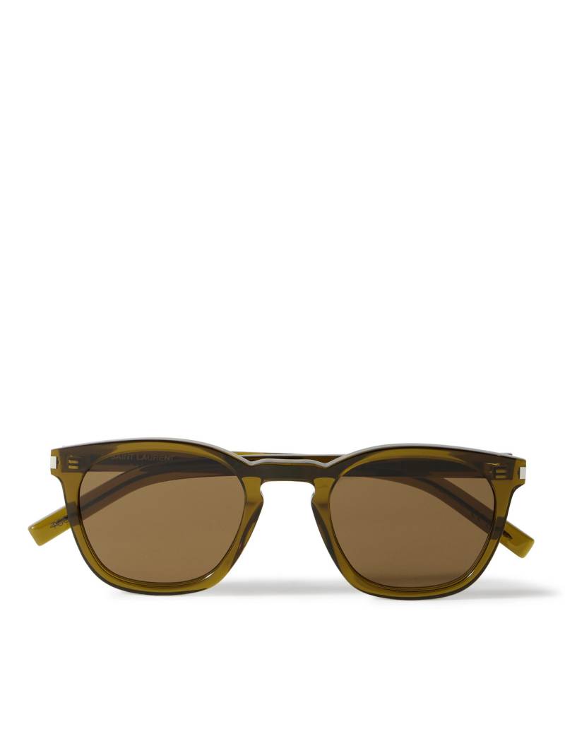 SAINT LAURENT - D-Frame Recycled-Acetate Sunglasses - Men - Brown von SAINT LAURENT