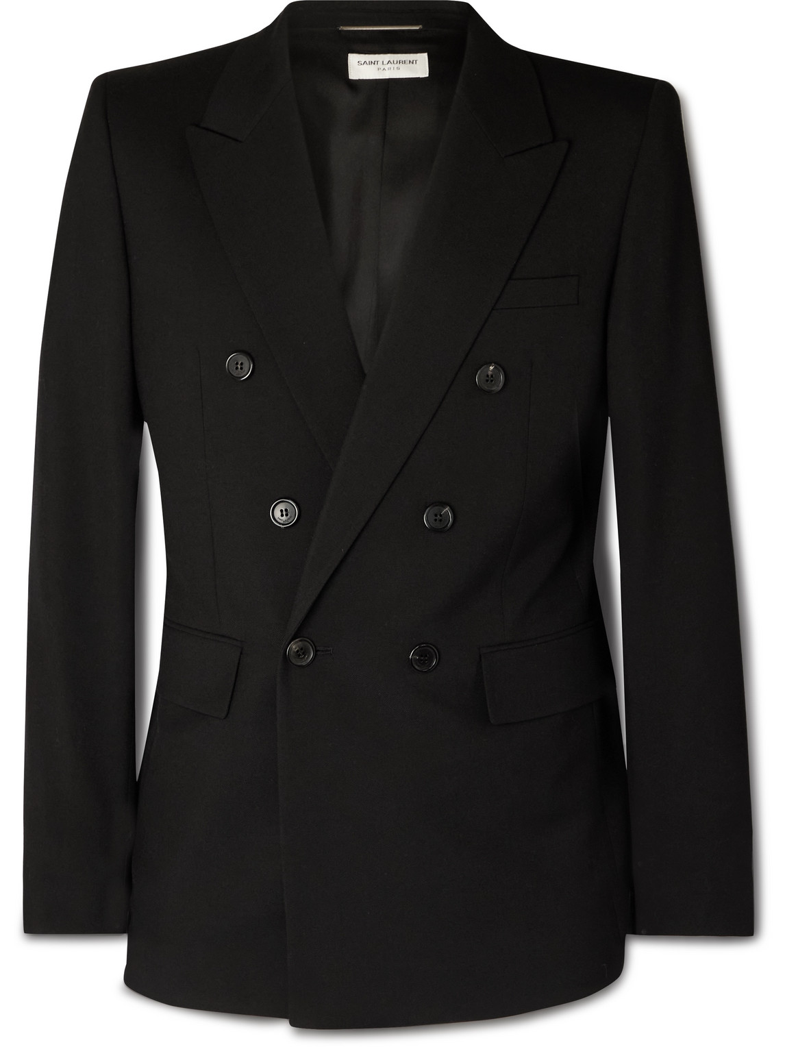 SAINT LAURENT - Double-Breasted Wool-Gabardine Blazer - Men - Black - IT 46 SAINT LAURENT - Double-Breasted Wool-Gabardine Blazer - Men - Black - IT 46 von SAINT LAURENT