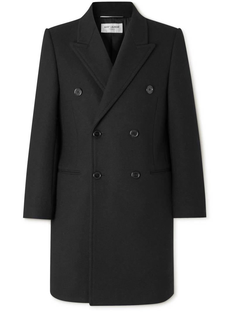 SAINT LAURENT - Double-Breasted Wool Overcoat - Men - Black - IT 50 von SAINT LAURENT