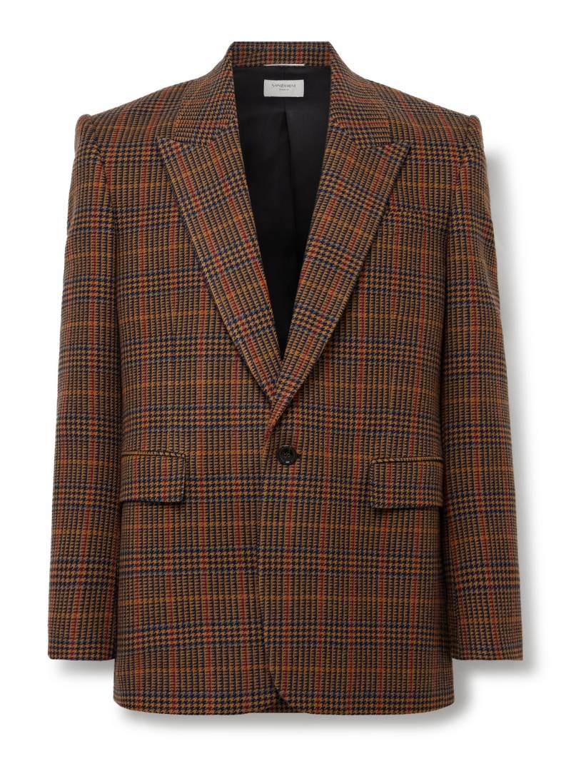 SAINT LAURENT - Houndstooth Checked Wool Blazer - Men - Brown - IT 48 von SAINT LAURENT
