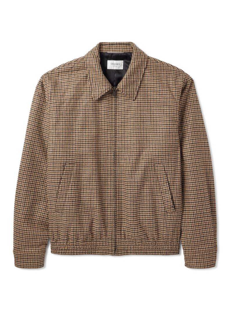SAINT LAURENT - Houndstooth Woven Blouson Jacket - Men - Brown - IT 48 von SAINT LAURENT