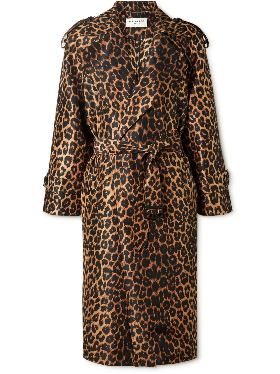 SAINT LAURENT - Leopard-Print Silk-Voile Trench Coat - Men - Brown - IT 50 von SAINT LAURENT