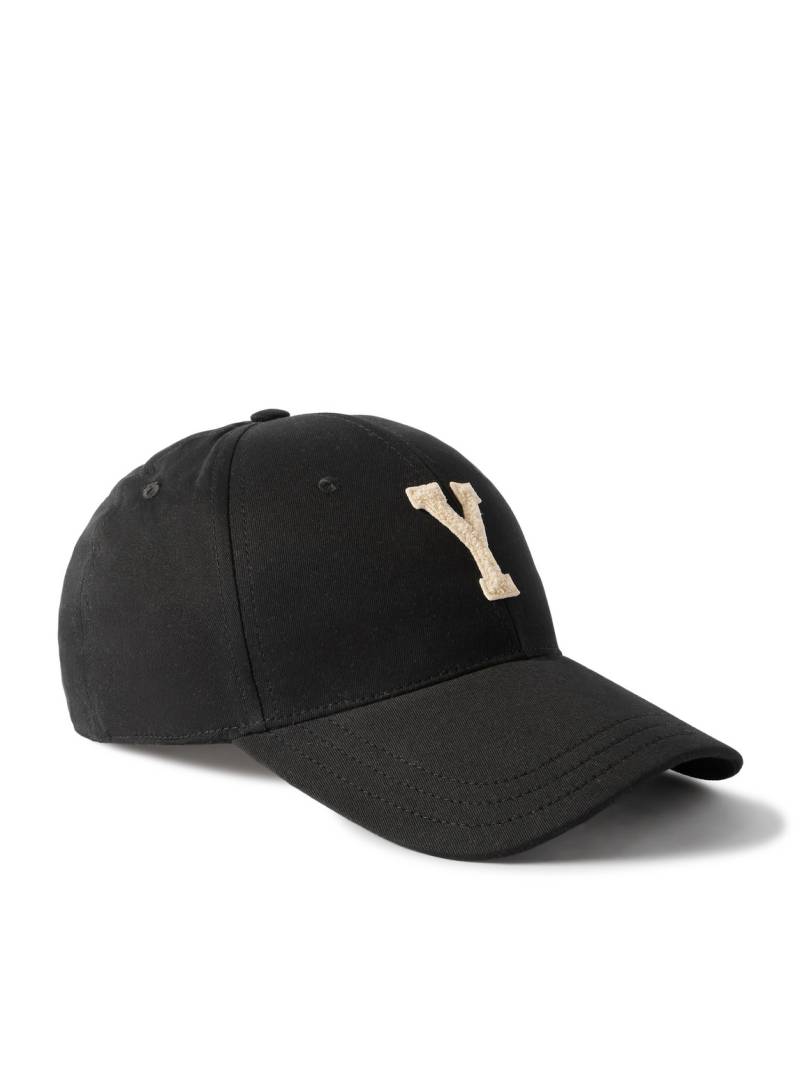 SAINT LAURENT - Logo-Appliquéd Cotton-Twill Baseball Cap - Men - Black - 57 von SAINT LAURENT