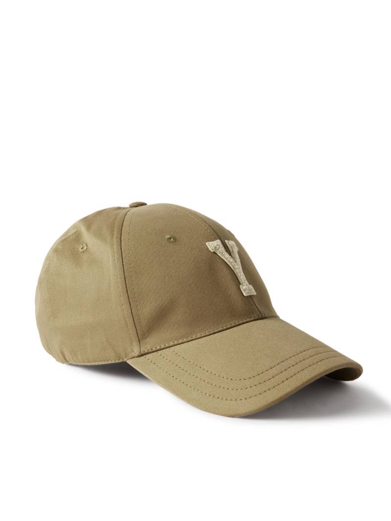 SAINT LAURENT - Logo-Appliquéd Cotton-Twill Baseball Cap - Men - Neutrals - 59 von SAINT LAURENT