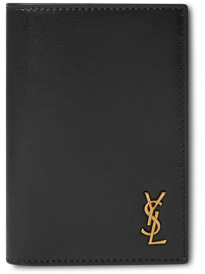 SAINT LAURENT - Logo-Appliquéd Leather Billfold Wallet - Men - Black von SAINT LAURENT