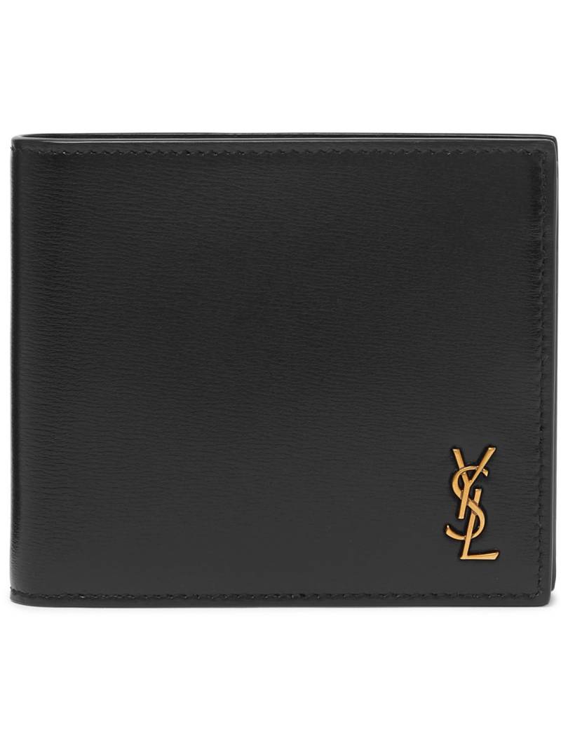 SAINT LAURENT - Logo-Appliquéd Leather Billfold Wallet - Men - Black von SAINT LAURENT