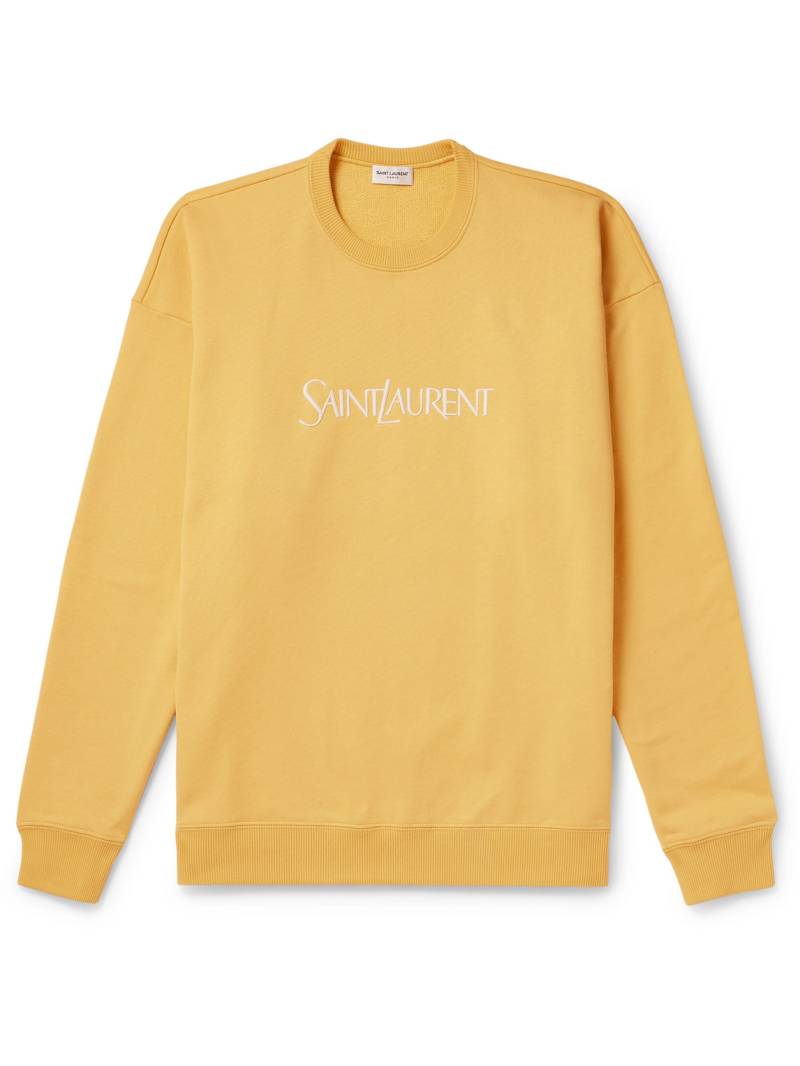 SAINT LAURENT - Logo-Embroidered Cotton-Jersey Sweatshirt - Men - Yellow - XL von SAINT LAURENT