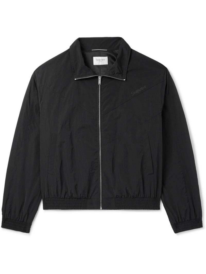 SAINT LAURENT - Logo-Embroidered Shell Bomber Jacket - Men - Black - IT 44 von SAINT LAURENT