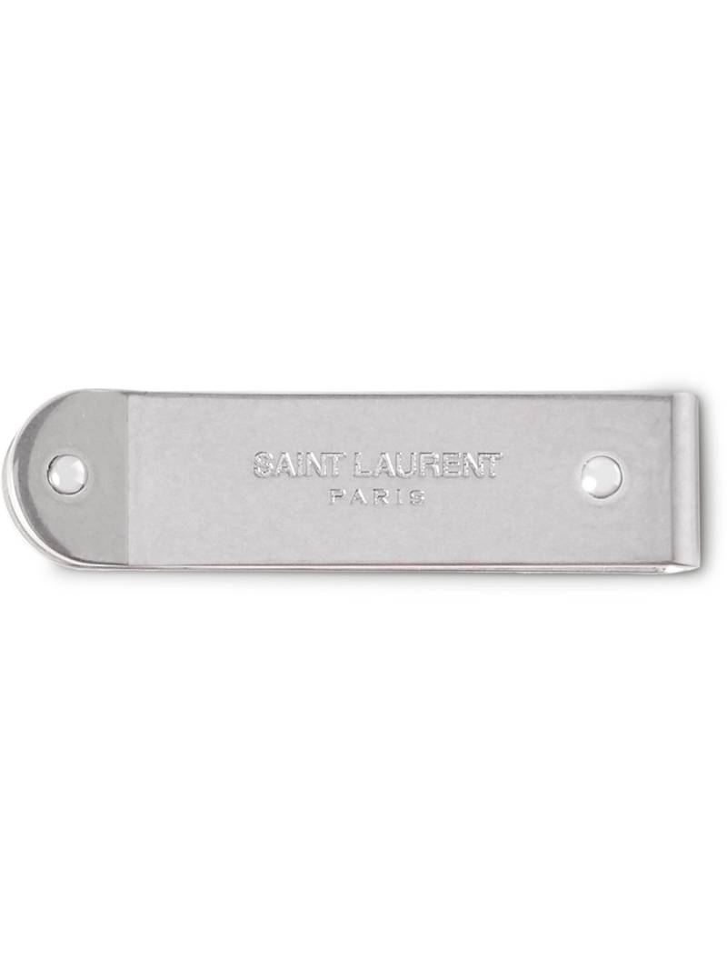 SAINT LAURENT - Logo-Engraved Silver-Tone Money Clip - Men - Silver von SAINT LAURENT