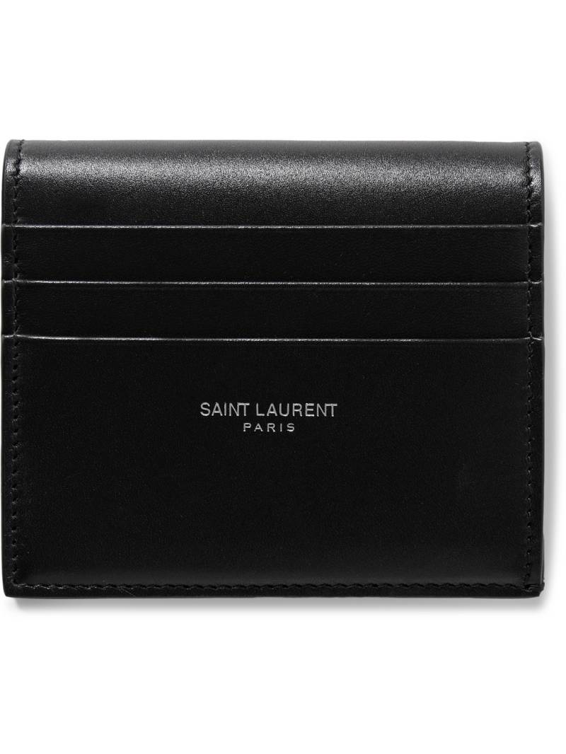 SAINT LAURENT - Logo-Print Leather Cardholder - Men - Black von SAINT LAURENT