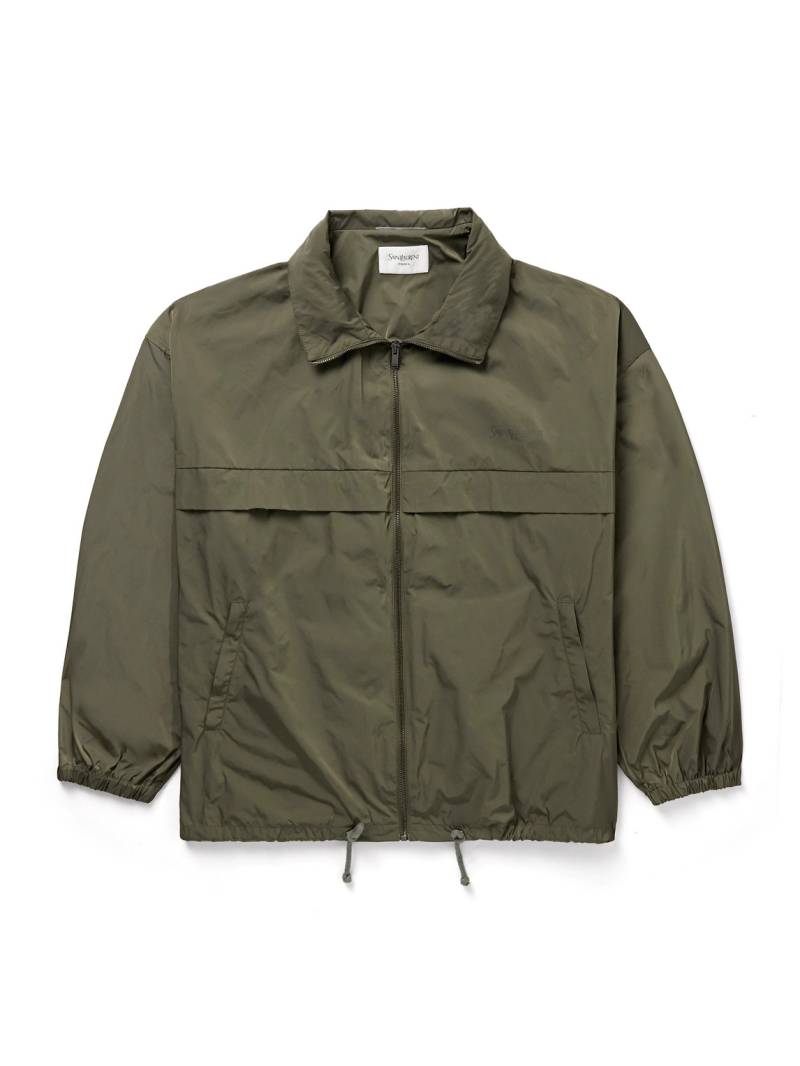 SAINT LAURENT - Logo-Print Shell Blouson Jacket - Men - Green - IT 46 von SAINT LAURENT