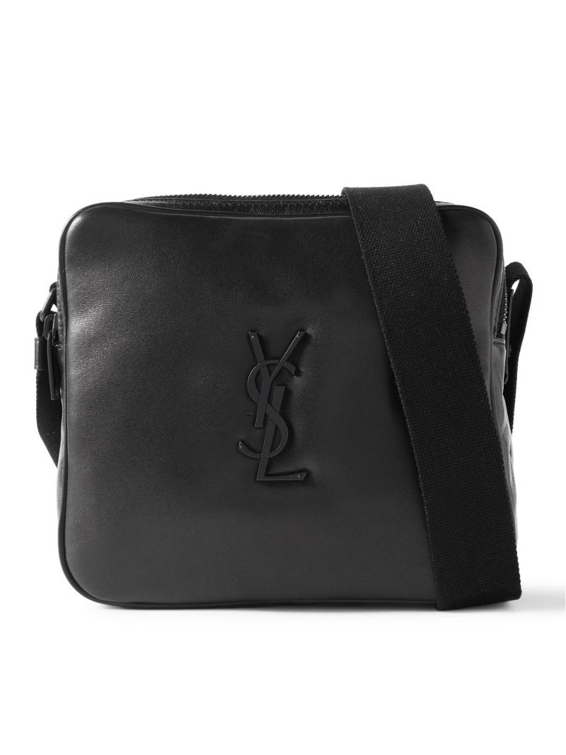 SAINT LAURENT - Niki Cube Logo-Embellished Leather Camera Bag - Men - Black von SAINT LAURENT
