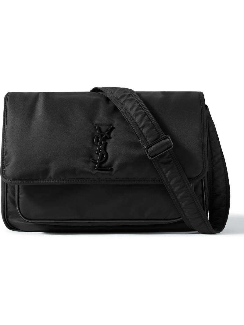SAINT LAURENT - Niki Leather-Trimmed Nylon Messenger Bag - Men - Black von SAINT LAURENT