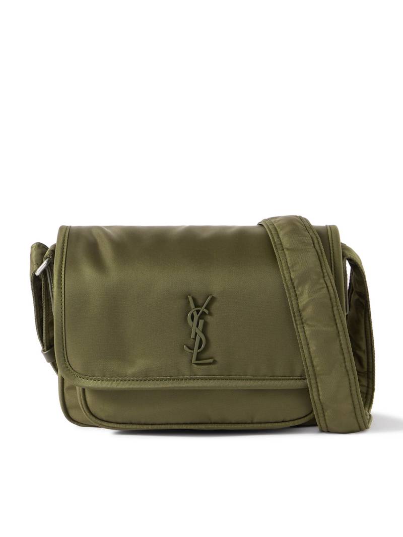 SAINT LAURENT - Niki Small Logo-Embellished Leather-Trimmed Shell Messenger Bag - Men - Green von SAINT LAURENT