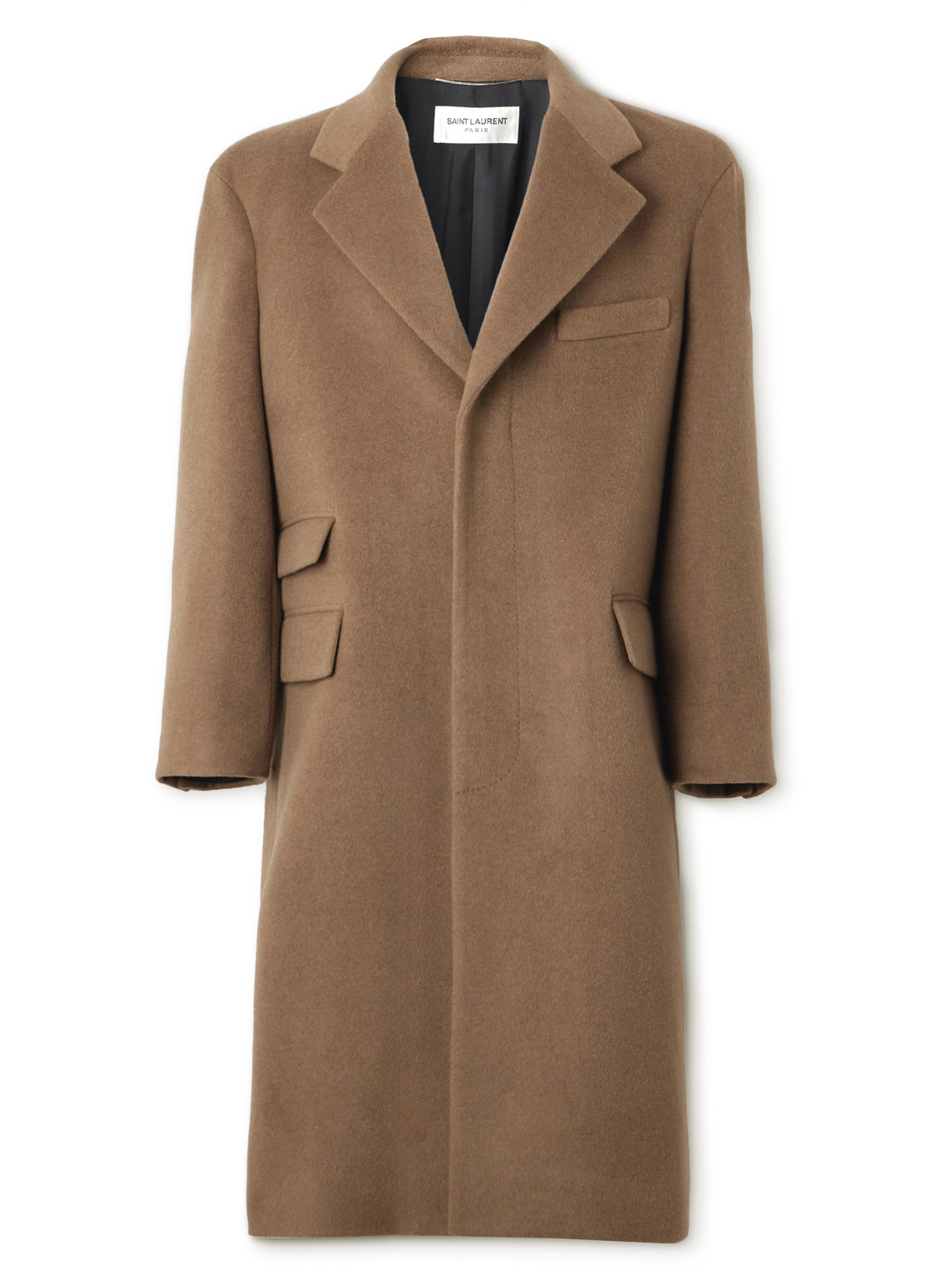 SAINT LAURENT - Oversized Brushed-Wool Coat - Men - Brown - 48/50/52 von SAINT LAURENT