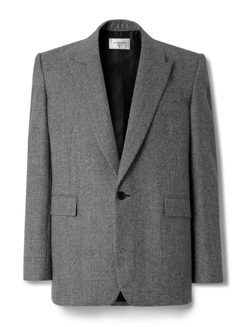 SAINT LAURENT - Prince of Wales Checked Wool Blazer - Men - Gray - IT 46 von SAINT LAURENT