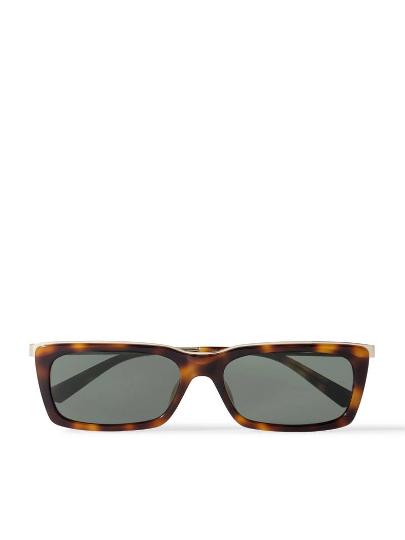 SAINT LAURENT - Rectangle-Frame Tortoiseshell Acetate and Gold-Tone Sunglasses - Men - Tortoiseshell von SAINT LAURENT