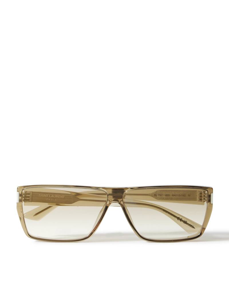 SAINT LAURENT - Rectangular-Frame Acetate Sunglasses - Men - Brown von SAINT LAURENT