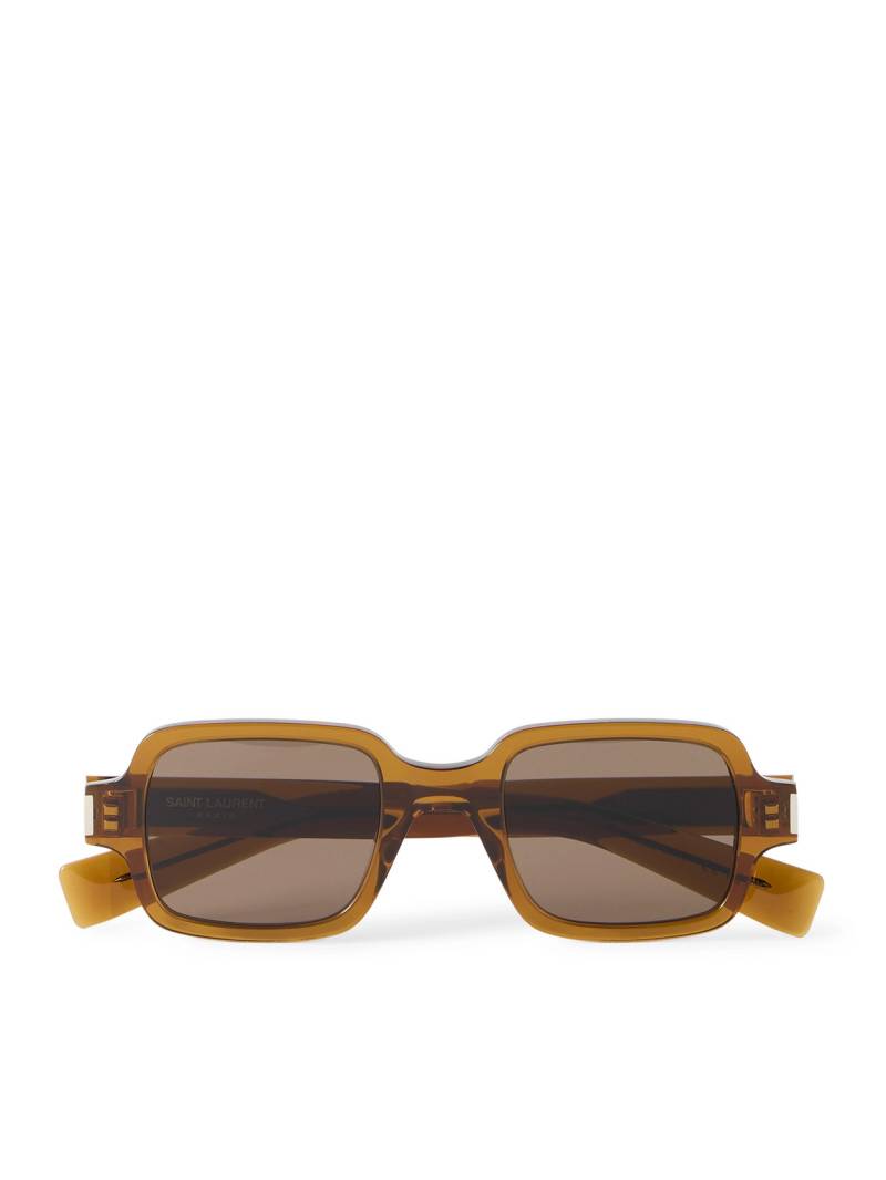 SAINT LAURENT - Rectangular-Frame Acetate Sunglasses - Men - Brown von SAINT LAURENT