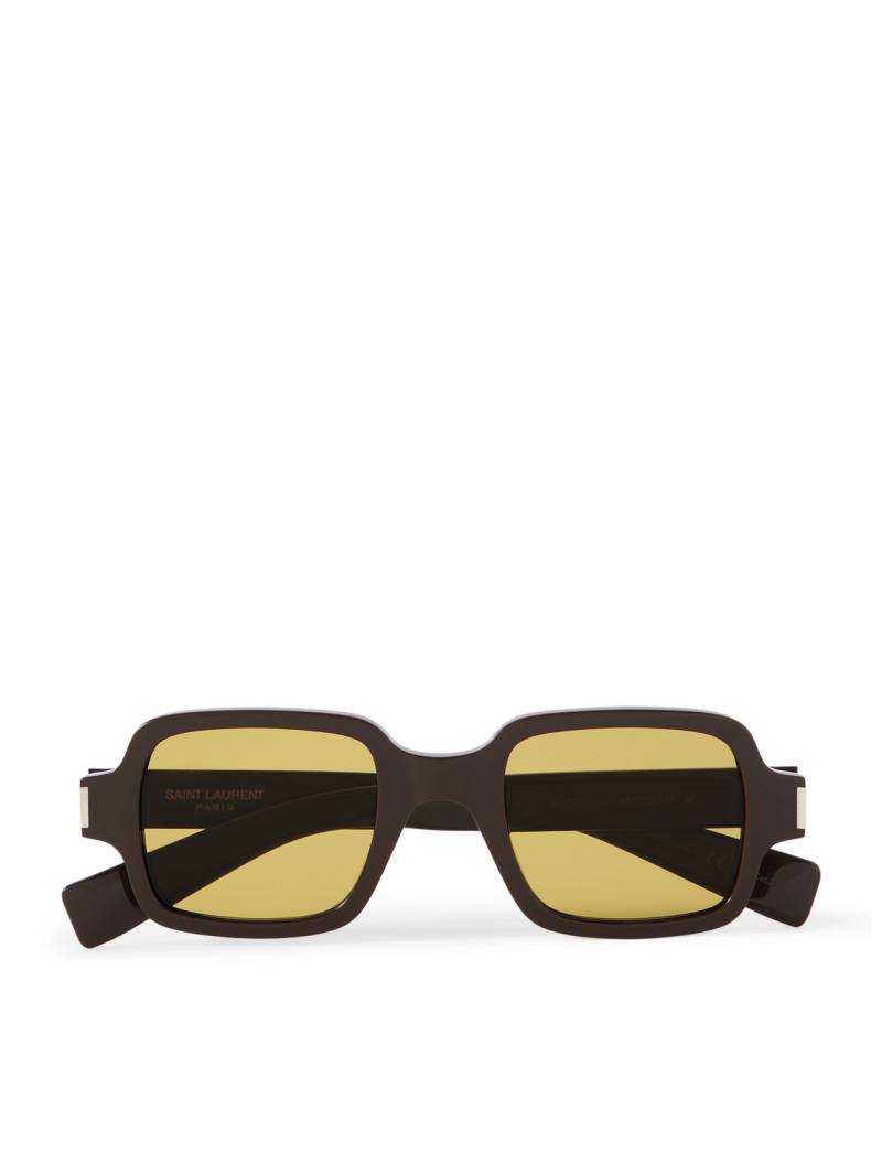 SAINT LAURENT - Rectangular-Frame Acetate Sunglasses - Men - Brown von SAINT LAURENT