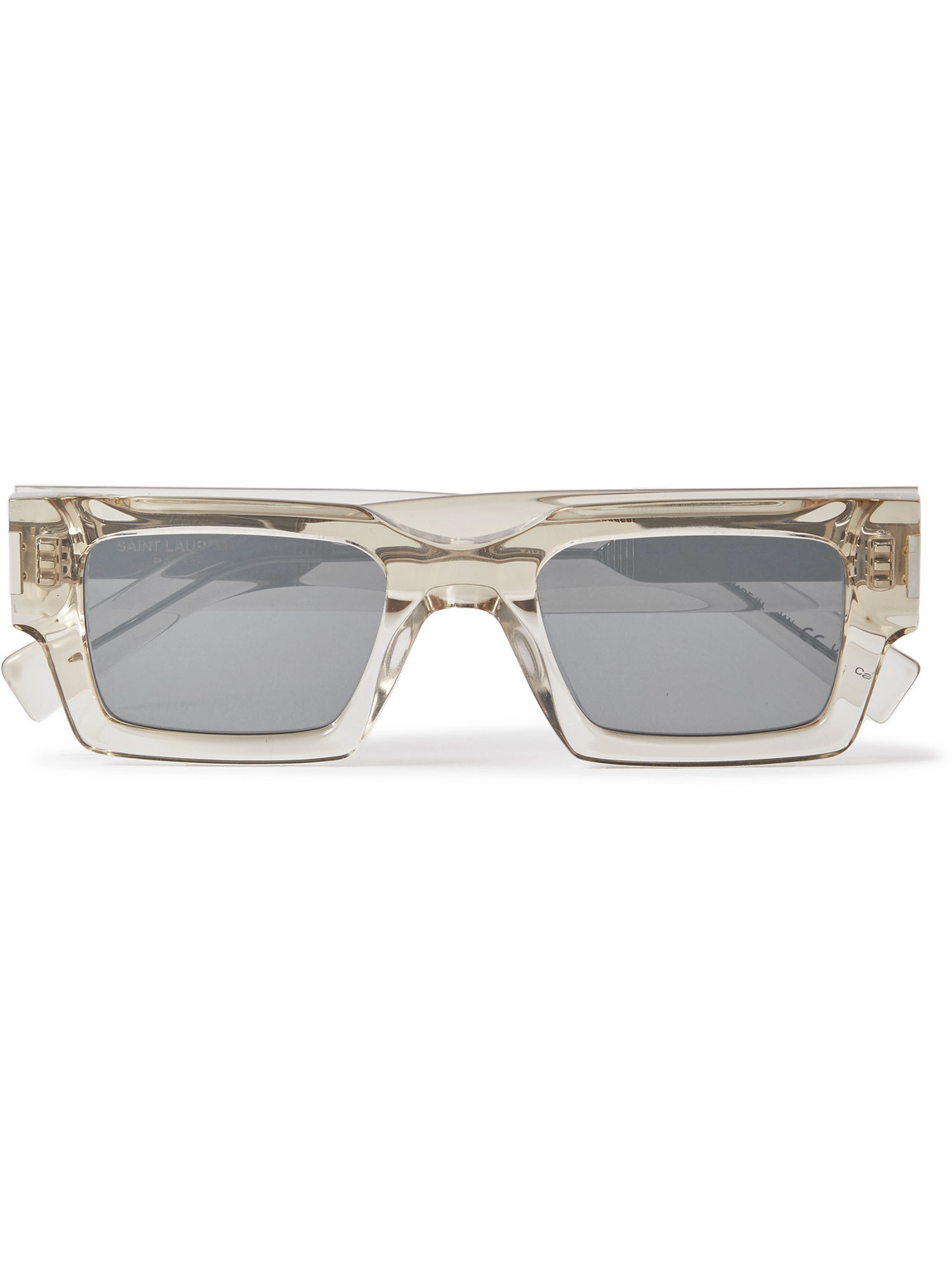 SAINT LAURENT - Rectangular-Frame Acetate Sunglasses - Men - Neutrals von SAINT LAURENT