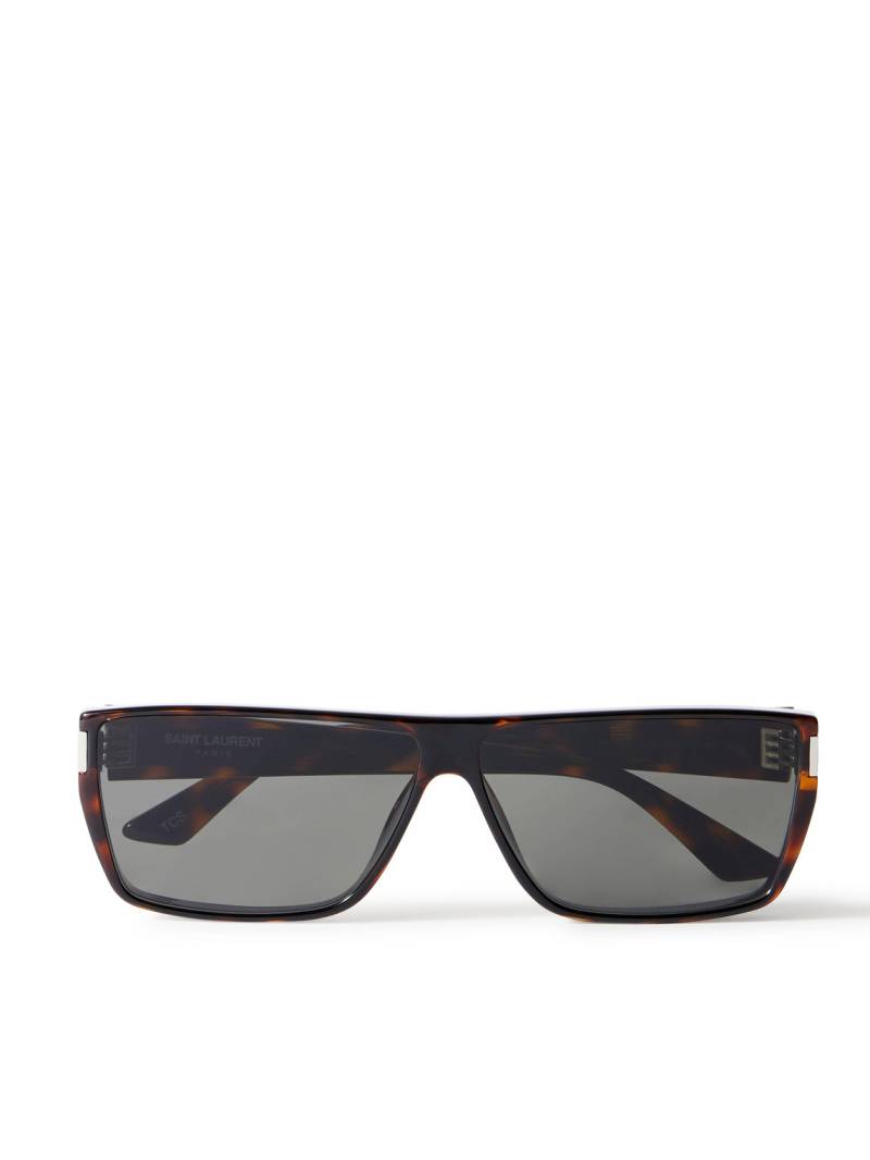 SAINT LAURENT - Rectangular-Frame Tortoiseshell Acetate Sunglasses - Men - Tortoiseshell von SAINT LAURENT
