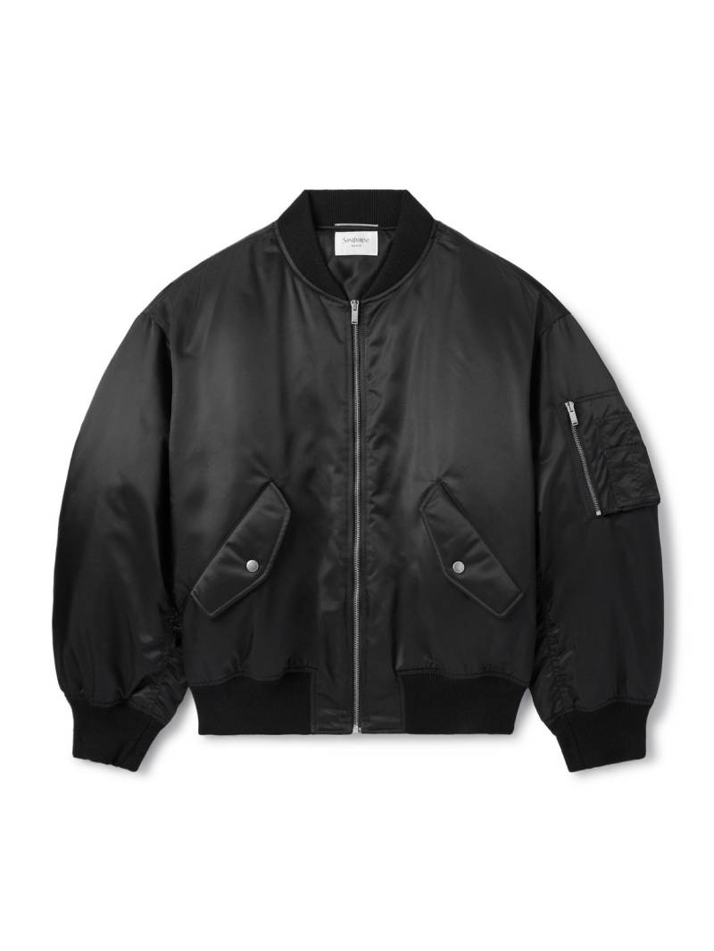 SAINT LAURENT - Recycled-Shell Bomber Jacket - Men - Black - IT 52 von SAINT LAURENT