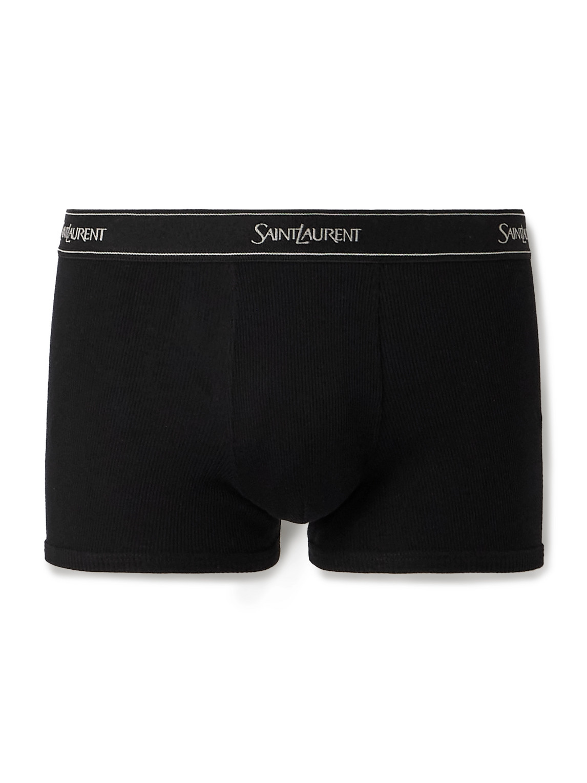 SAINT LAURENT - Ribbed Cotton-Jersey Boxer Briefs - Men - Black - M von SAINT LAURENT