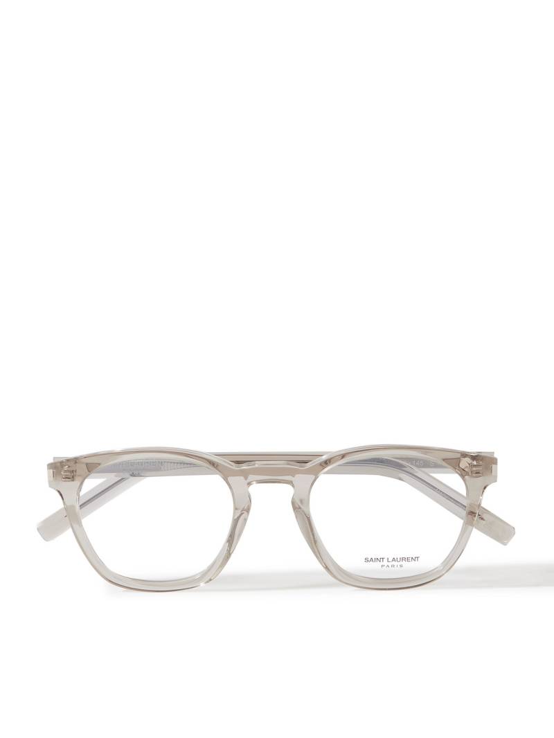 SAINT LAURENT - Round-Frame Recycled-Acetate Optical Lenses - Men - Neutrals von SAINT LAURENT