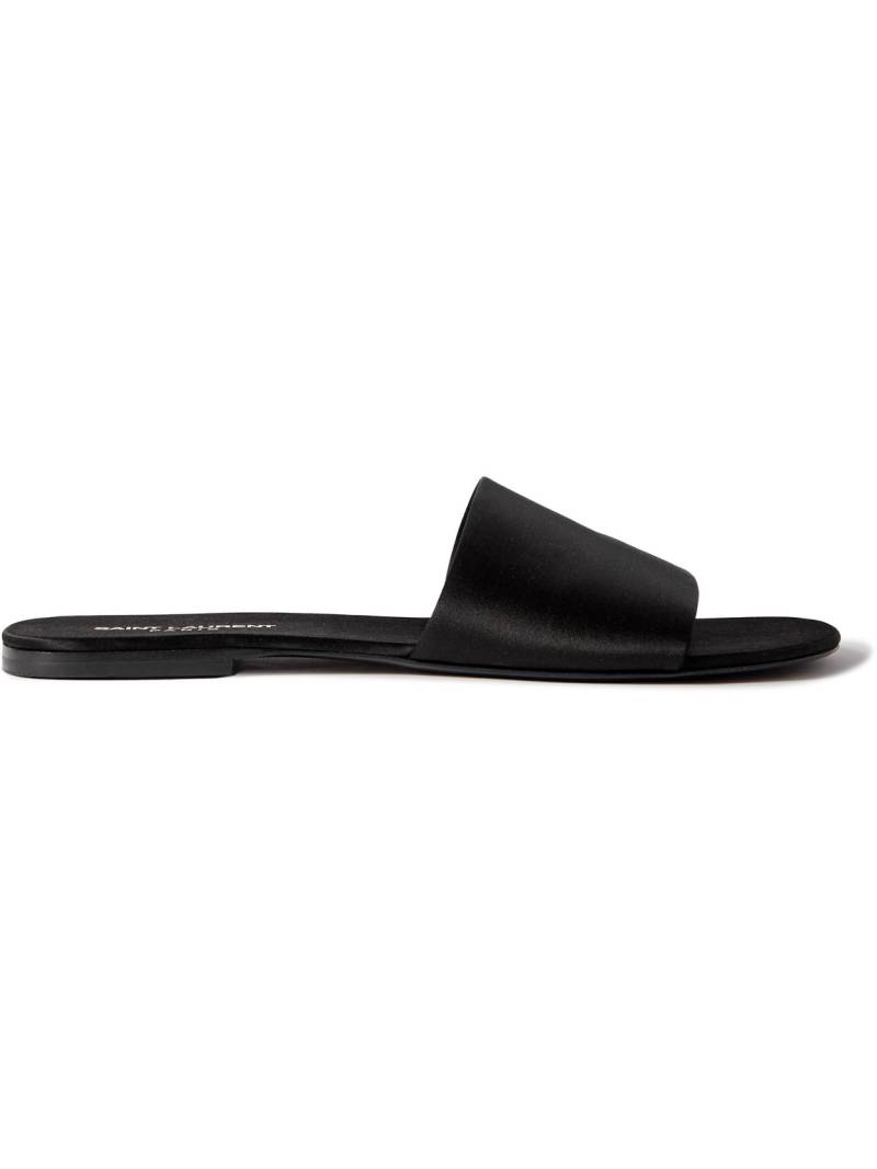 SAINT LAURENT - Satin Slides - Men - Black - EU 43 von SAINT LAURENT